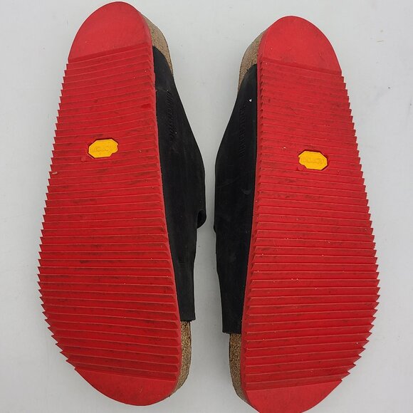 Black Arizona Birkentstocks Soft Footbed Red Vibram Sole Mens 44 Regular Fit